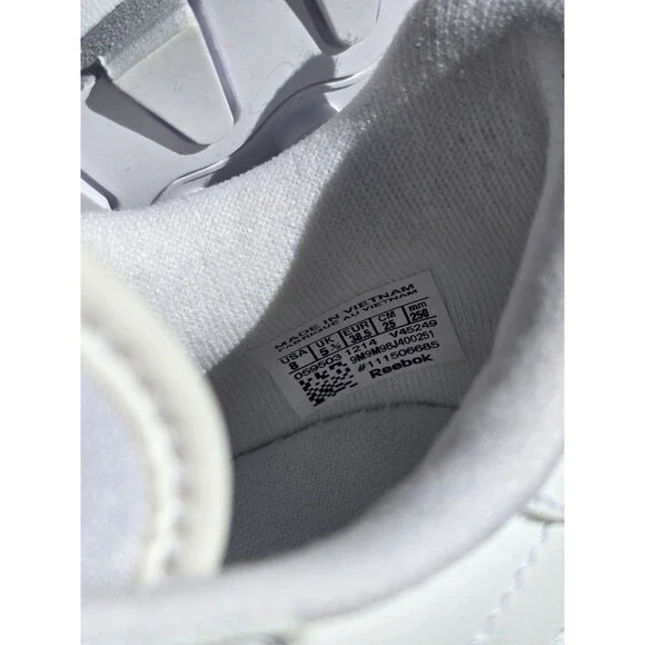 Reebok CL Leather Size 8 Women's Classic Sneakers Running Shoes White On White - Picture 9 of 11